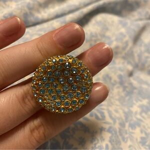 Blue Crystal Cocktail Ring